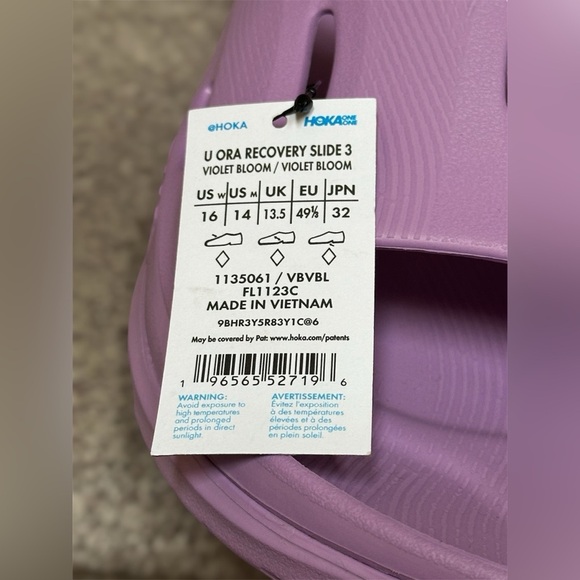 NEW Hoka Ora Recovery Unisex Slides 3 in Lilac Purple - Men’s 14/Women’s 16 - Picture 6 of 8